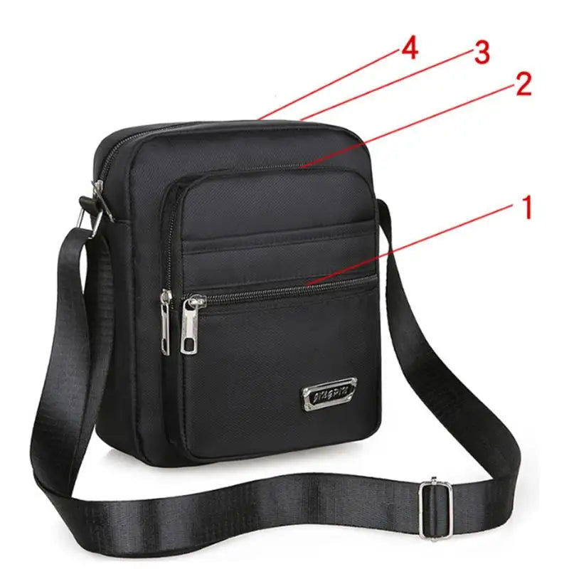 Men'S Nylon Shoulder Bag Business Leisure Large Capacity Portable Handbag Multi Layer Waterproof Summer Male'S Crossbody Bags