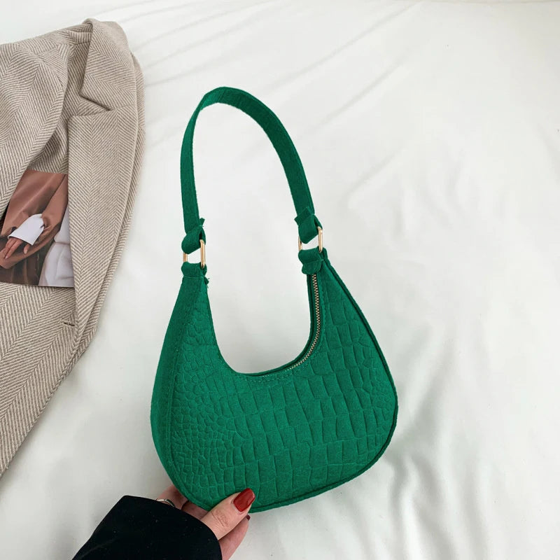 Women Top-Handle Bags Autumn Winter Fashion Bag New Fashion Shoulder Bag Portable Women'S Bag Bolso Mujer Handbags Felt