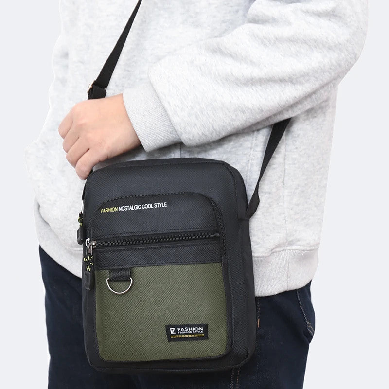Sacoche Sac À Bandoulière Homme Oxford Léger Imperméable Poches Téléphone Clés