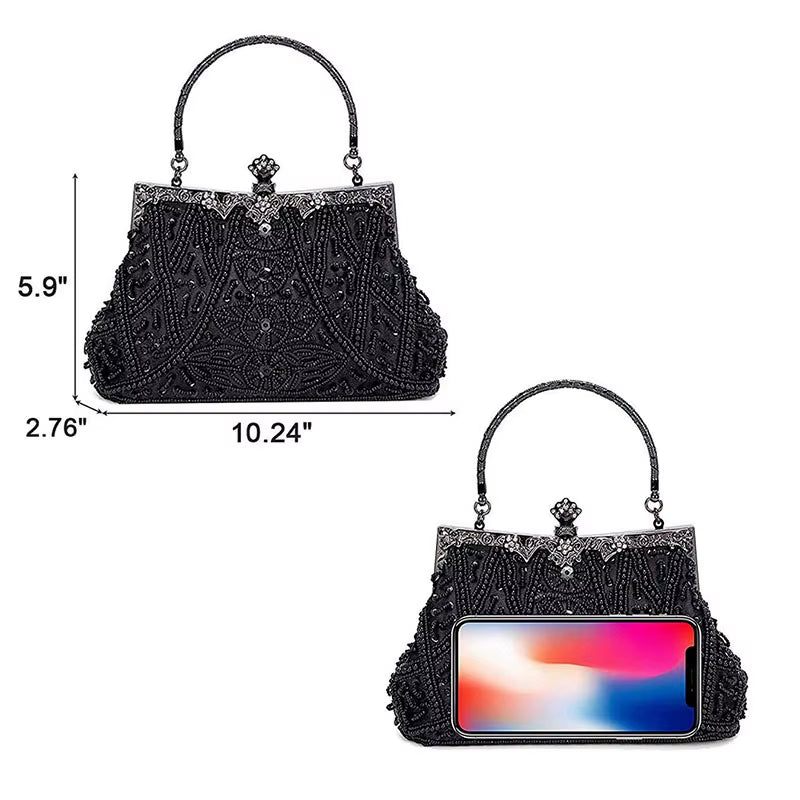 Sac à main vintage Femmes Sacs de soirée de luxe Sacs à main de fête bleu foncé et sacs à main Designer Pochette pour femmes Sacs à bandoulièreSac a Main