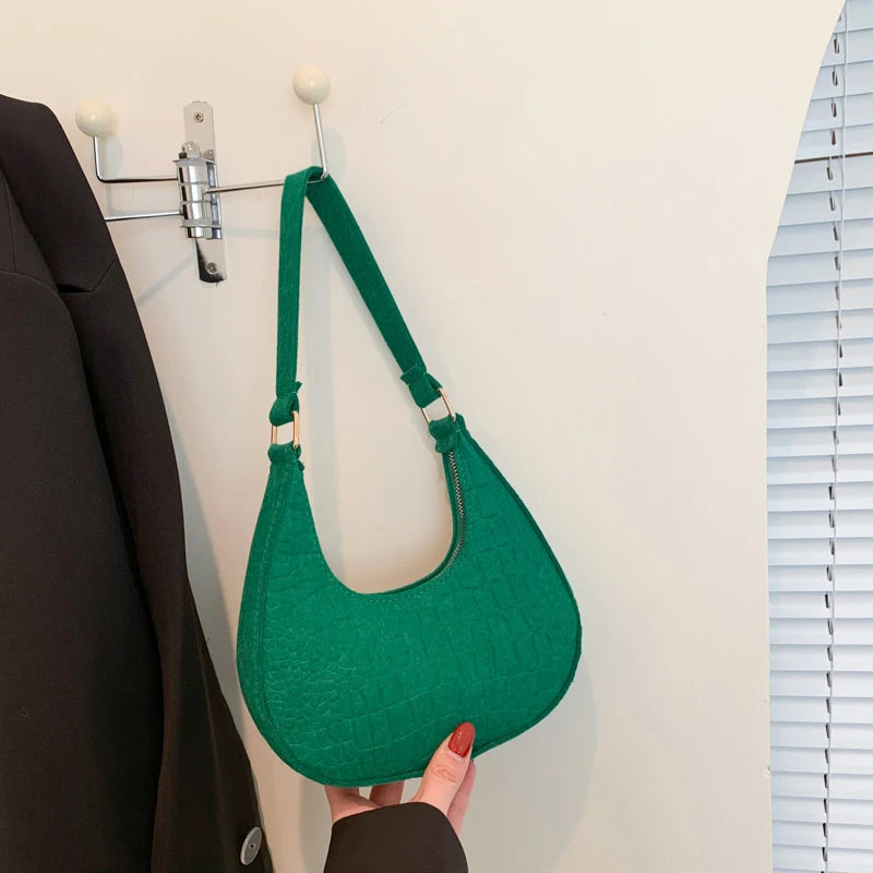 Women Top-Handle Bags Autumn Winter Fashion Bag New Fashion Shoulder Bag Portable Women'S Bag Bolso Mujer Handbags Felt