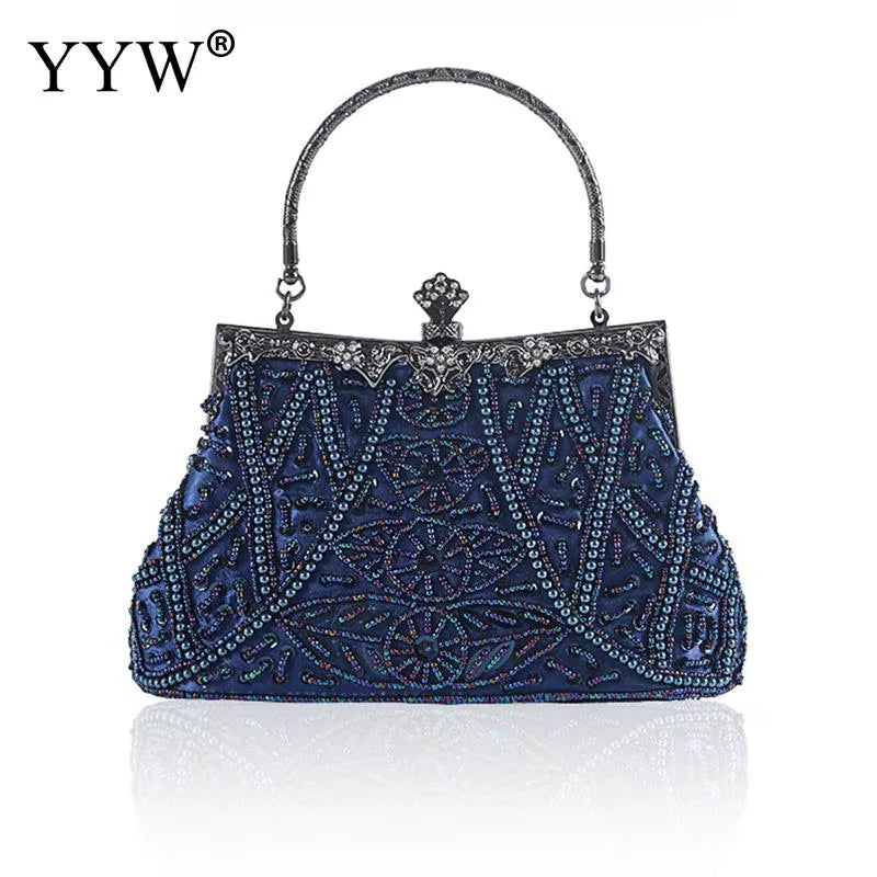 Sac à main vintage Femmes Sacs de soirée de luxe Sacs à main de fête bleu foncé et sacs à main Designer Pochette pour femmes Sacs à bandoulièreSac a Main