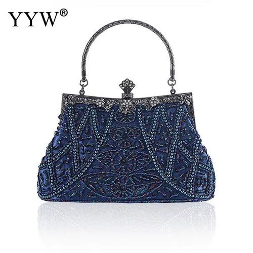 Sac à main vintage Femmes Sacs de soirée de luxe Sacs à main de fête bleu foncé et sacs à main Designer Pochette pour femmes Sacs à bandoulièreSac a Main
