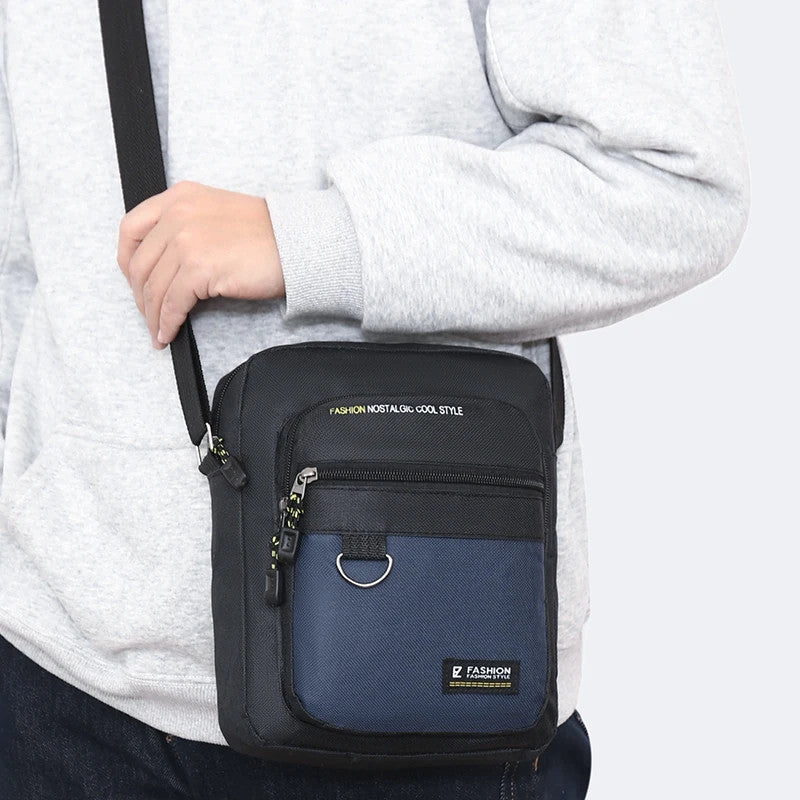 Sacoche Sac À Bandoulière Homme Oxford Léger Imperméable Poches Téléphone Clés