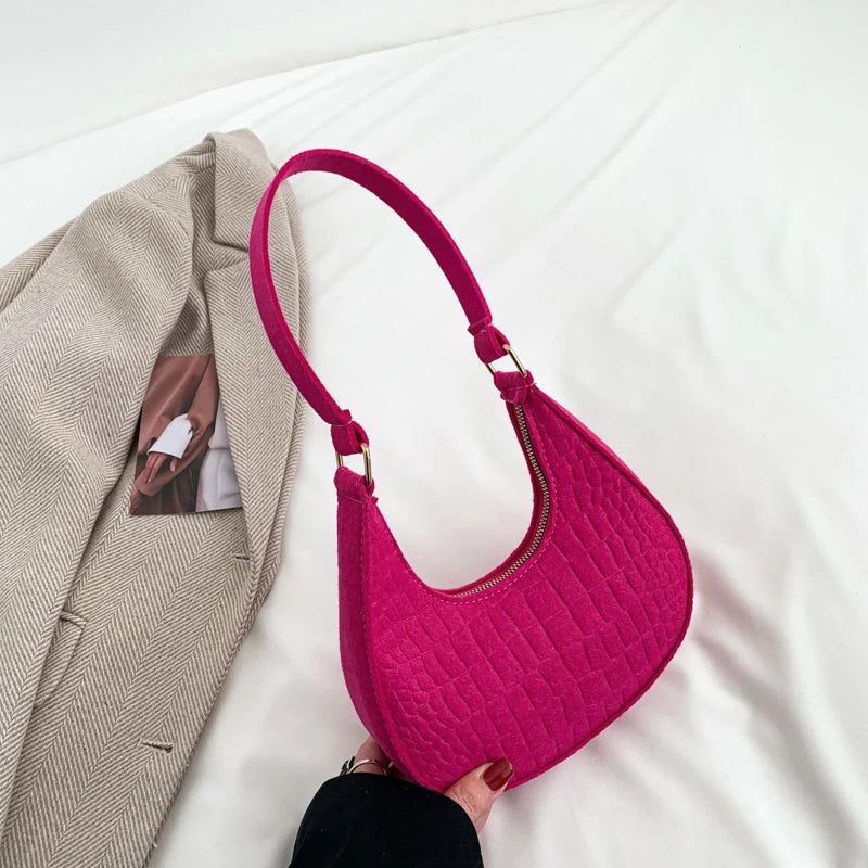 Women Top-Handle Bags Autumn Winter Fashion Bag New Fashion Shoulder Bag Portable Women'S Bag Bolso Mujer Handbags Felt