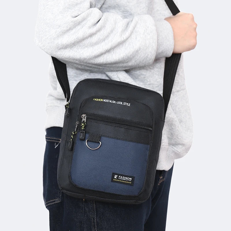 Sacoche Sac À Bandoulière Homme Oxford Léger Imperméable Poches Téléphone Clés