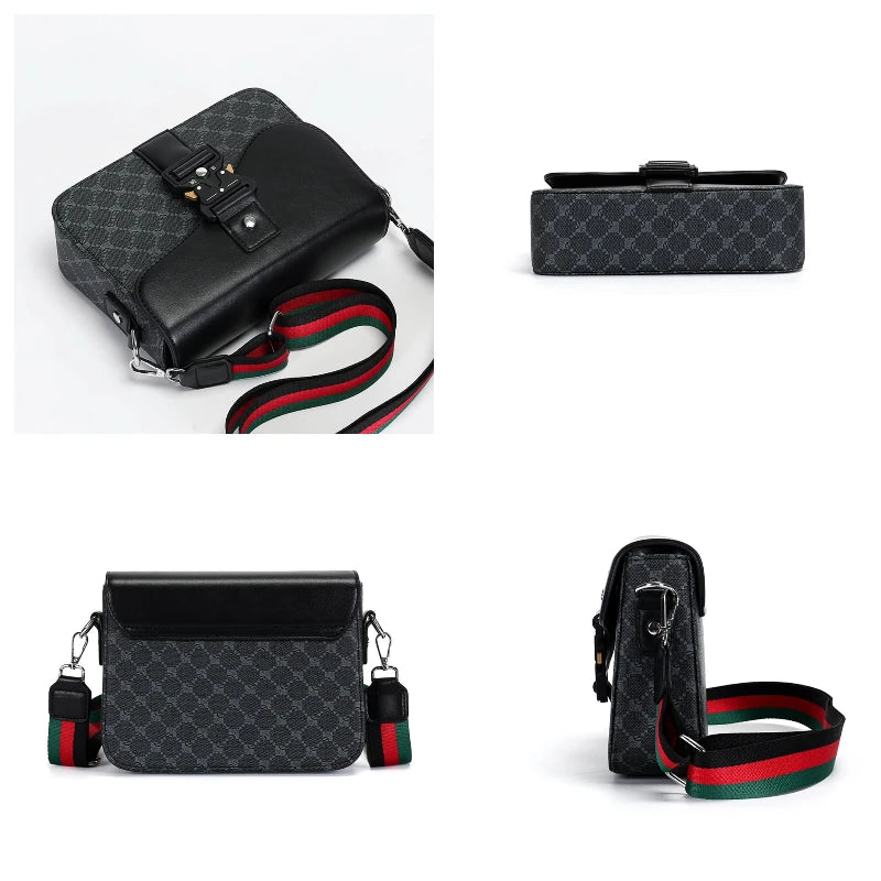 Fashionable Jacquard Pattern Men'S Crossbody Bag High-End Casual Shoulder Bag for Commuting Business Waterproof Daily Sling Bag