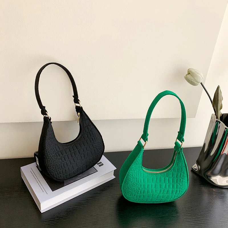 Women Top-Handle Bags Autumn Winter Fashion Bag New Fashion Shoulder Bag Portable Women'S Bag Bolso Mujer Handbags Felt